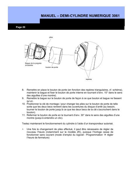 manuel ? demi-cylindre numerique 3061 - SimonsVoss technologies