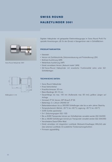 SWISS ROUND HALBZYLINDER 3061