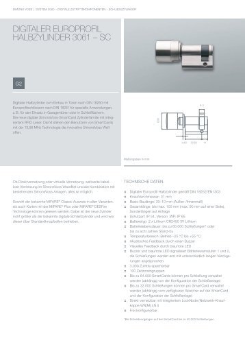 digitaler europrofil halbzylinder 3061 ? sc - SimonsVoss technologies