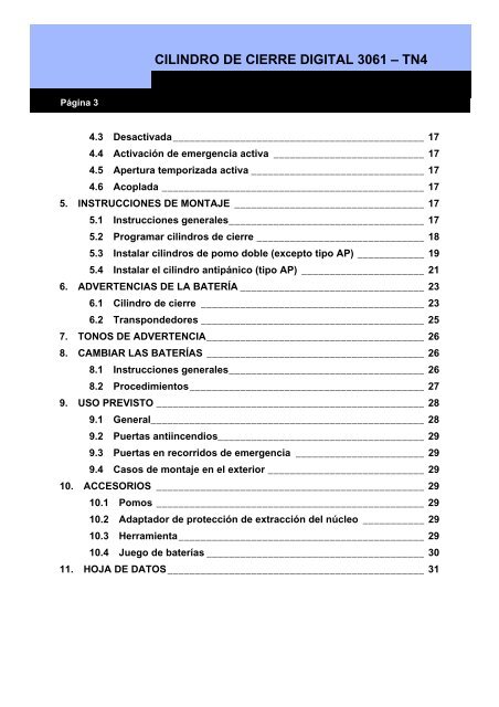 Cilindro digital de cierre 3061 TN4 - SimonsVoss technologies