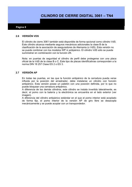 Cilindro digital de cierre 3061 TN4 - SimonsVoss technologies