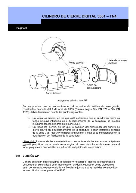 Cilindro digital de cierre 3061 TN4 - SimonsVoss technologies