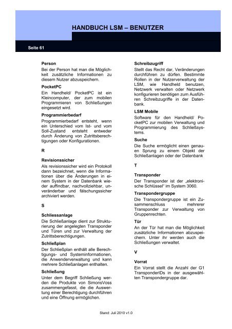 handbuch lsm - administration - SimonsVoss technologies