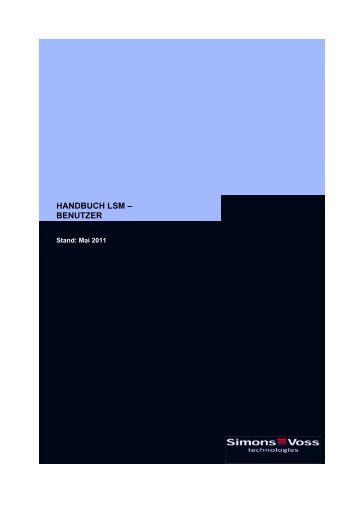 handbuch lsm ? benutzer - SimonsVoss technologies