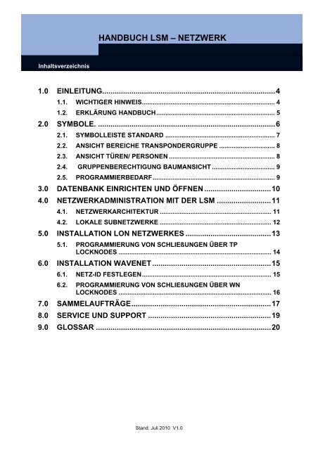 handbuch lsm ? netzwerk - SimonsVoss technologies