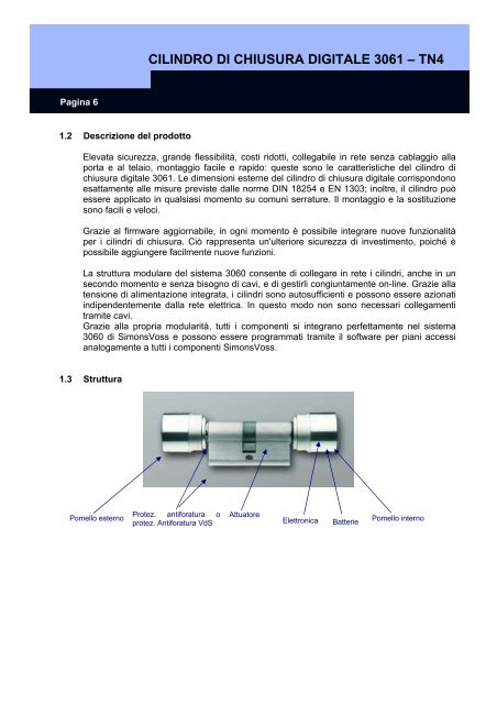 cilindro di chiusura digitale 3061 - tn4 - SimonsVoss technologies