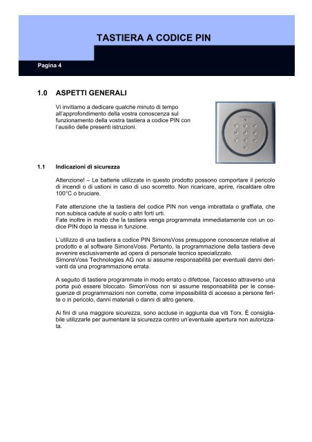 Manuale completo del sistema - SimonsVoss technologies