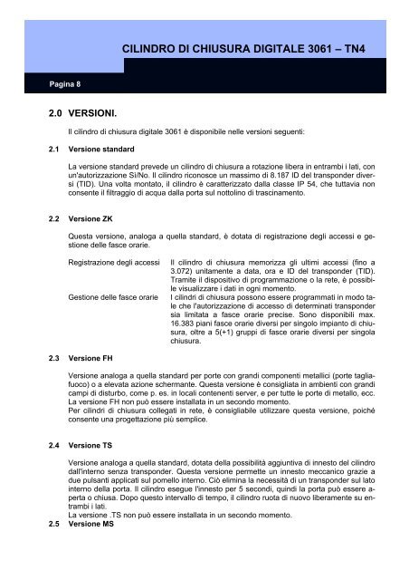 Manuale completo del sistema - SimonsVoss technologies