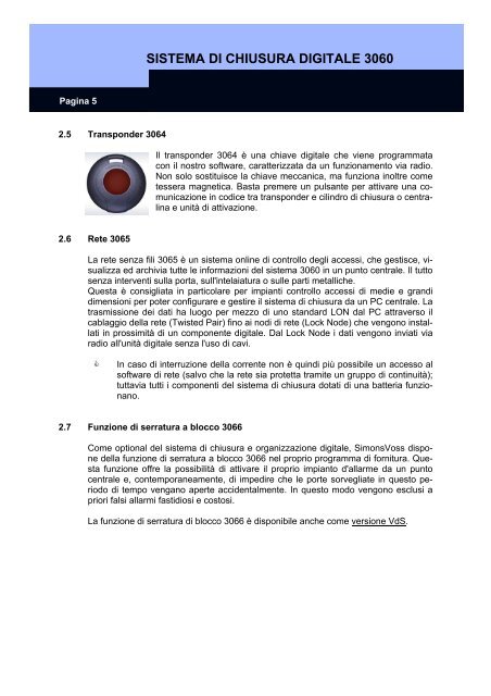 Manuale completo del sistema - SimonsVoss technologies