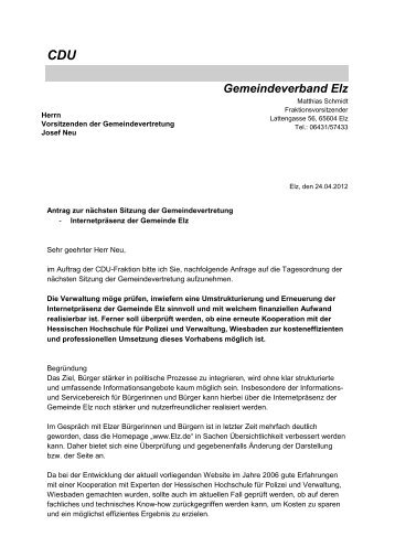 CDU Gemeindeverband Elz