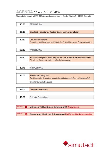 SIMUFACT TECHNOLOGIE-TAGE - Simufact Engineering GmbH