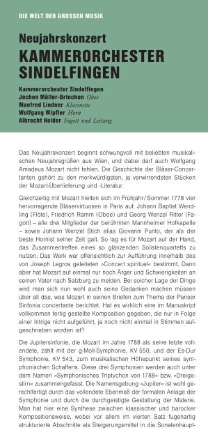 Programmheft 2010/11 - bei der Stadt Sindelfingen