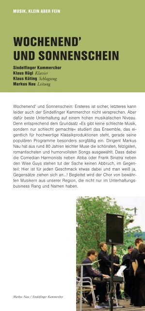 Programmheft 2010/11 - bei der Stadt Sindelfingen