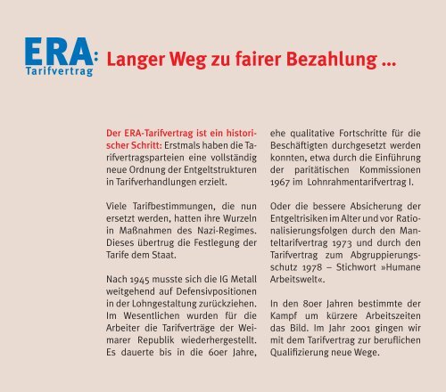 ERA-Tarifvertrag, das Werkzeug - IG Metall Singen - IG Metall ...