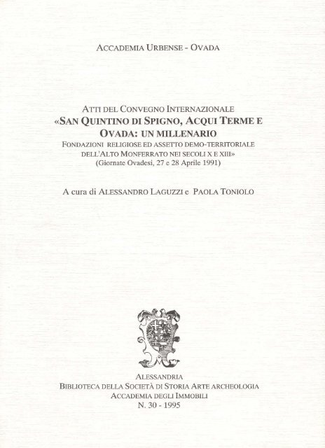 Il millenario di San Quintino di Spigno: cronaca e ... - Archivio Storico