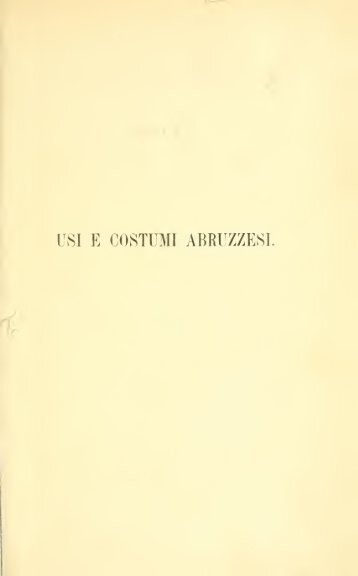 Usi e costumi abruzzesi - Centrostudirpinia.it