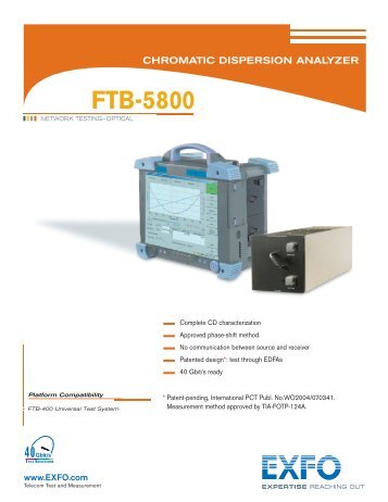 FTB-5800 Chromatic Dispersion Analyzer - Sitel