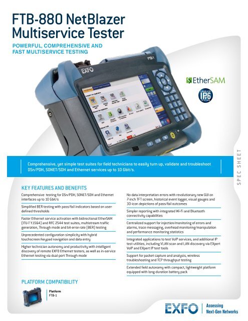 FTB-880 NetBlazer Multiservice Tester - Sitel