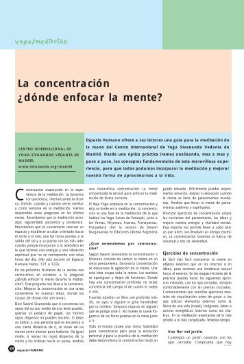 La concentración ¿dónde enfocar la mente? - Sivananda Yoga