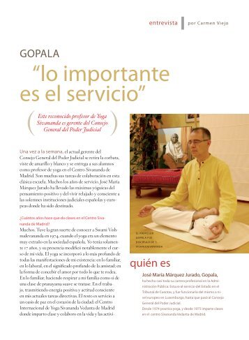 Entrevista a Gopala - Sivananda Yoga