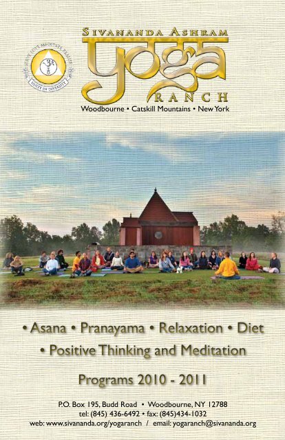 Contact Us, Sivananda Ashram Yoga Ranch, Yoga