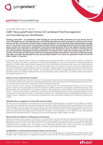 gateprotect Pressemitteilung