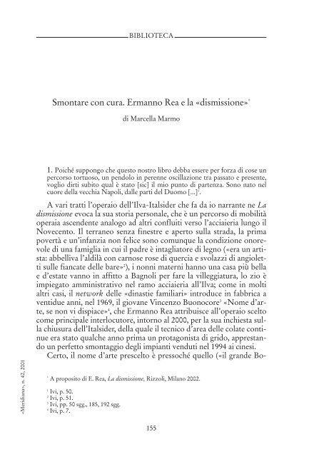 Smontare con cura. Ermanno Rea e la ... - Rivista Meridiana