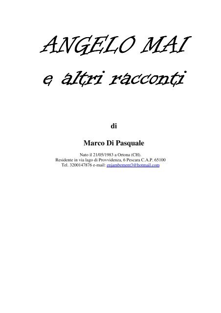 Angelo Mai e altri racconti - Centro di Documentazione Pier Vittorio ...