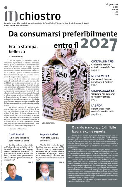 Da consumarsi preferibilmente - Istituto Universitario Suor Orsola