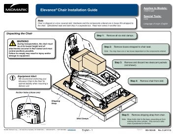 003-1932-99 - Install Guide, Elevance Chair - Midmark