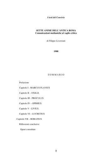 I testi del Convivio SETTE ANIME DELL'ANTICA ... - Convivium-roma.it