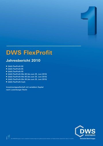 DWS FlexProfit Cash - Skandia Lebensversicherung AG
