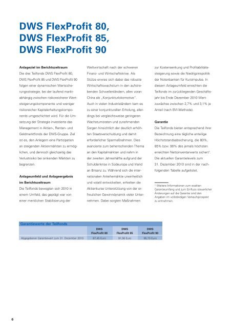 DWS FlexProfit Cash - Skandia Lebensversicherung AG