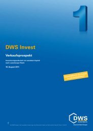 DWS Invest - Skandia Lebensversicherung AG