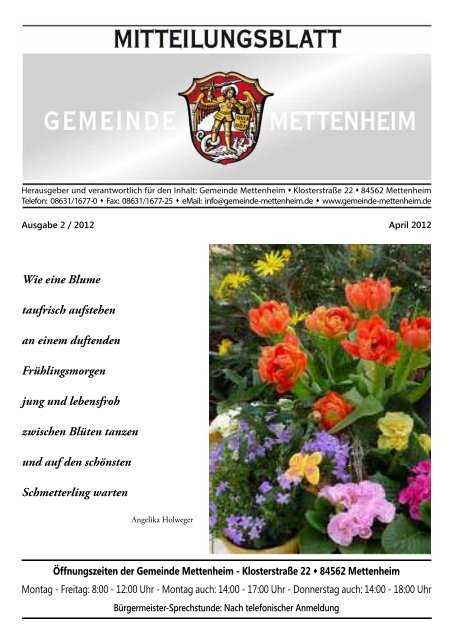 5. Mai 2012, 10 â 16 Uhr - Gemeinde Mettenheim