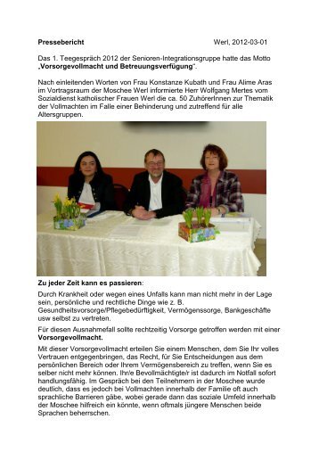 Pressebericht Werl, 2012-03-01 - Sozialdienst kath. Frauen eV werl