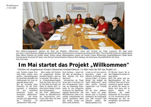 Im Mai startet das Projekt „Willkommen" - Sozialdienst kath. Frauen ...