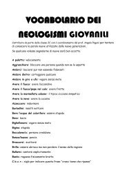 VOCABOLARIO DEI NEOLOGISMI GIOVANILI