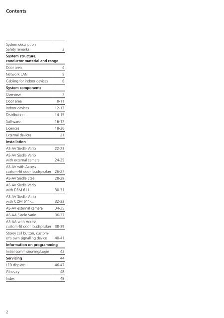 System Manual Access Issue 2011 - Siedle