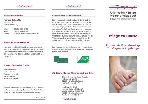 Flyer Familiale Pflege.indd - Elisabeth-Krankenhaus Rheydt