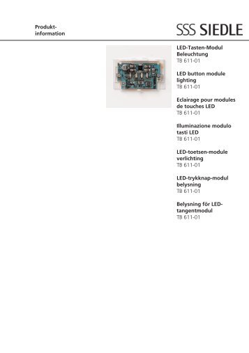 TB 611-01 LED-Tasten-Modul Beleuchtung - Siedle