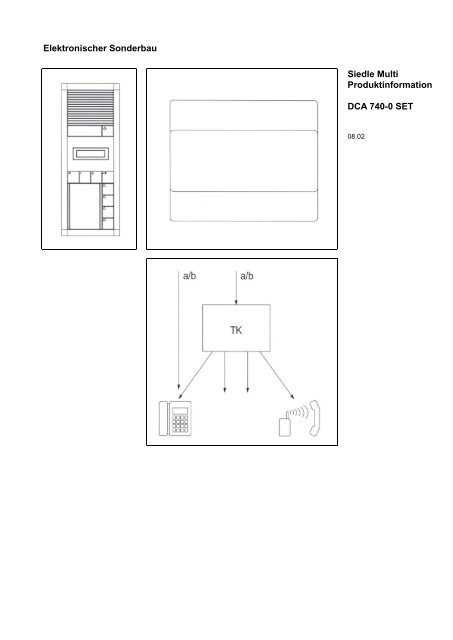 Elektronischer Sonderbau Siedle Multi Produktinformation DCA 740 ...