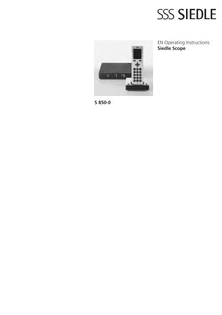 S 850-0 EN Operating Instructions Siedle Scope