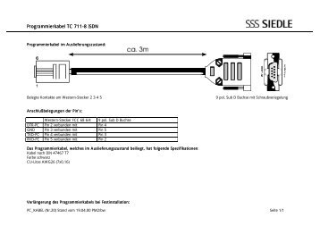 Programmierkabel TC 711-8 ISDN - Siedle