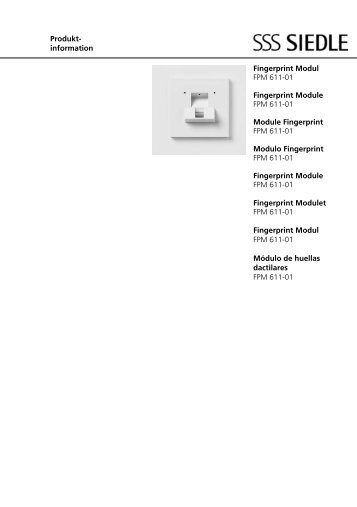 Produkt- information Fingerprint Modul FPM 611-01 ... - Siedle