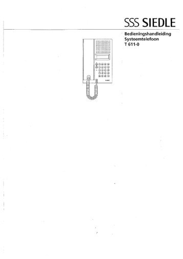 T 611-0 Systeemtelefoon Bedieningshandleiding - Siedle