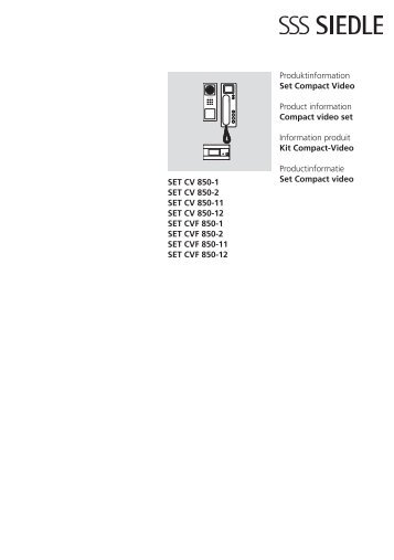 Produktinformation Set Compact Video Product information ... - Siedle