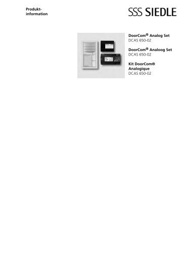 DCAS 650-02 Kit DoorCom® Analogique - Siedle