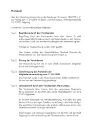 Protokoll Jahreshauptversammlung 2009 - Siegburger Turnverein ...