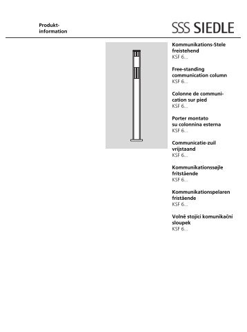Volně stojící komunikační sloupek - Siedle